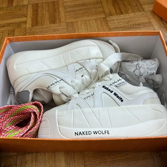 Naked Wolfe White Slider Sneakers - Picture 1 of 8